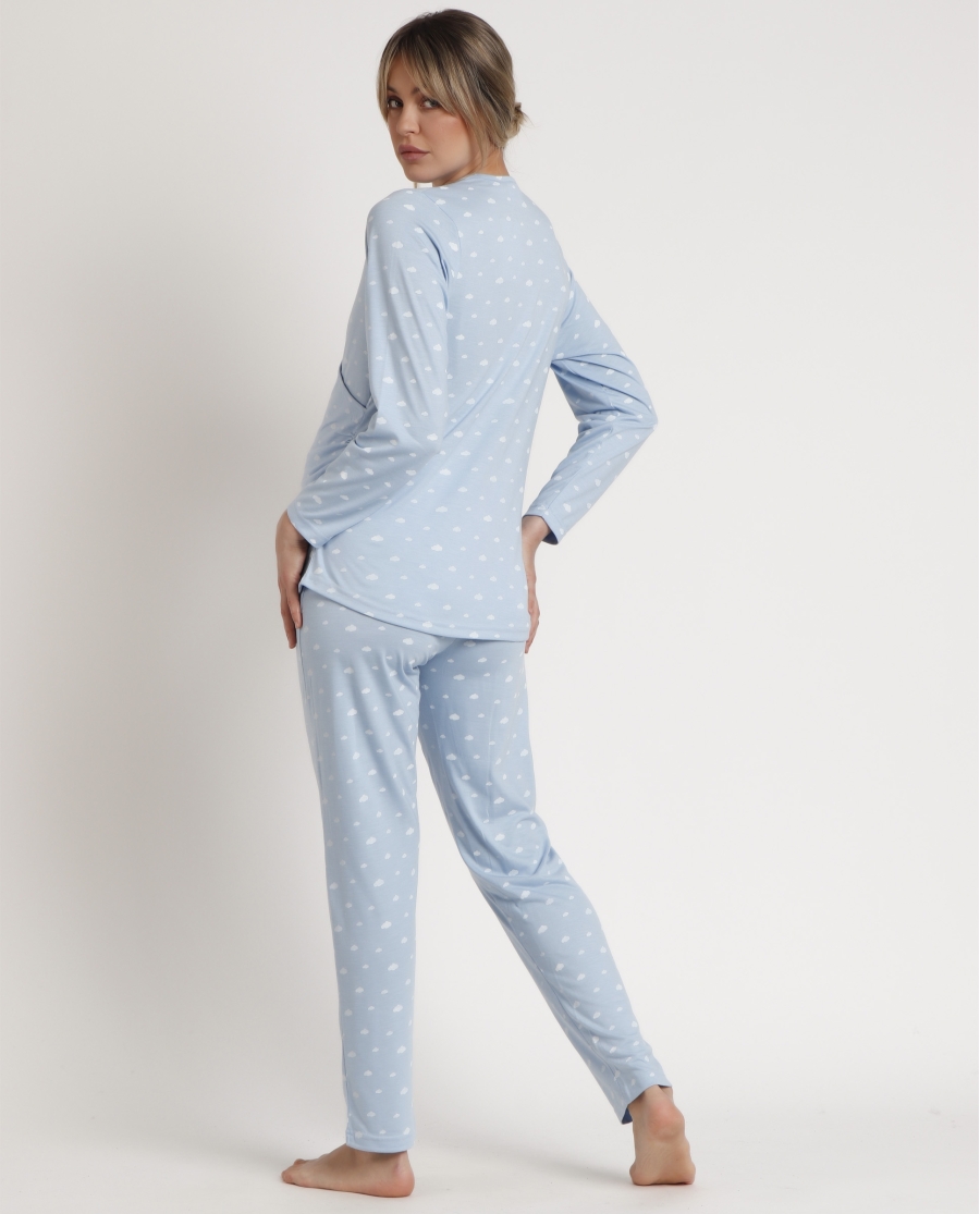 ADMAS CLASSIC Pijama Manga Larga Maternity Nubes para Mujer AZUL ADMAS CLASSIC Pijama Manga Larga Maternity Nubes para Mujer AZUL