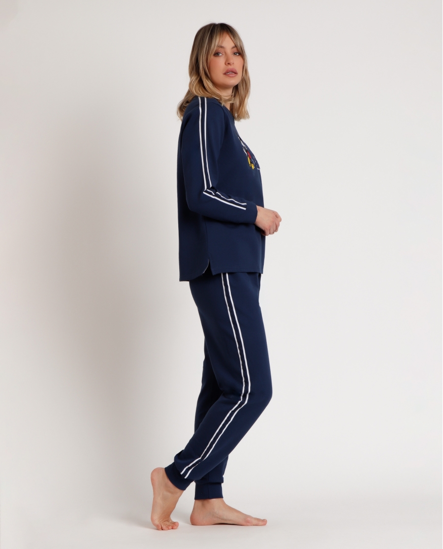 DISNEY Pijama Manga Larga Felpa Mickey New York para Mujer AZUL DISNEY Pijama Manga Larga Felpa Mickey New York para Mujer AZUL