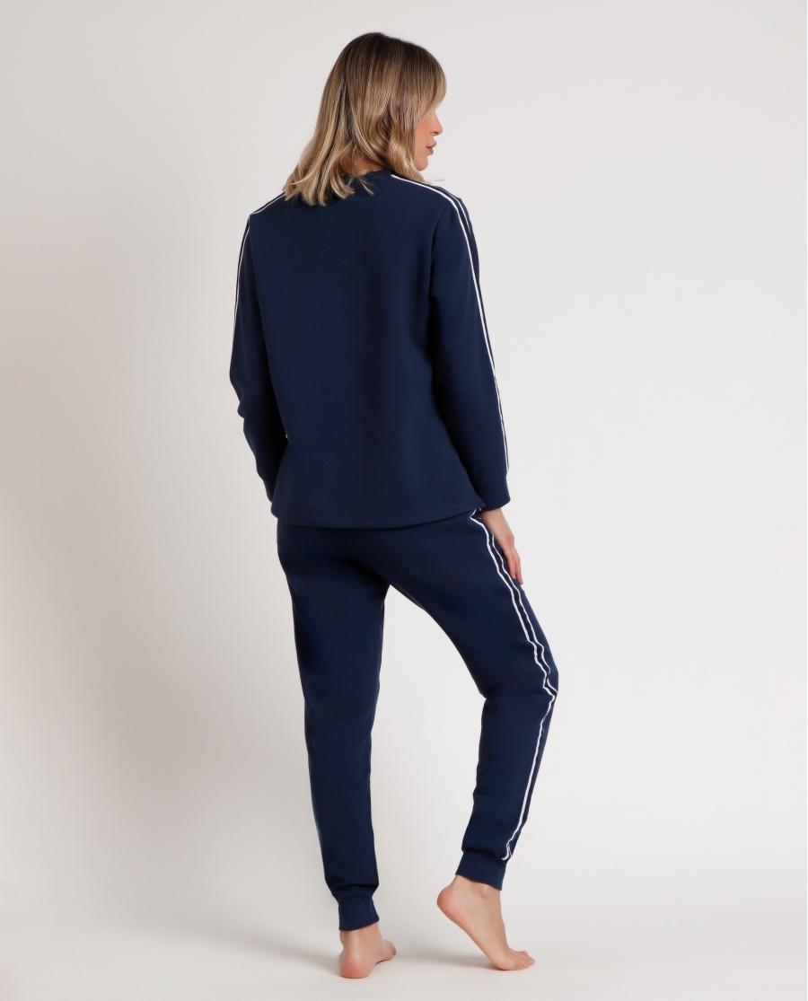 DISNEY Pijama Manga Larga Felpa Mickey New York para Mujer AZUL DISNEY Pijama Manga Larga Felpa Mickey New York para Mujer AZUL