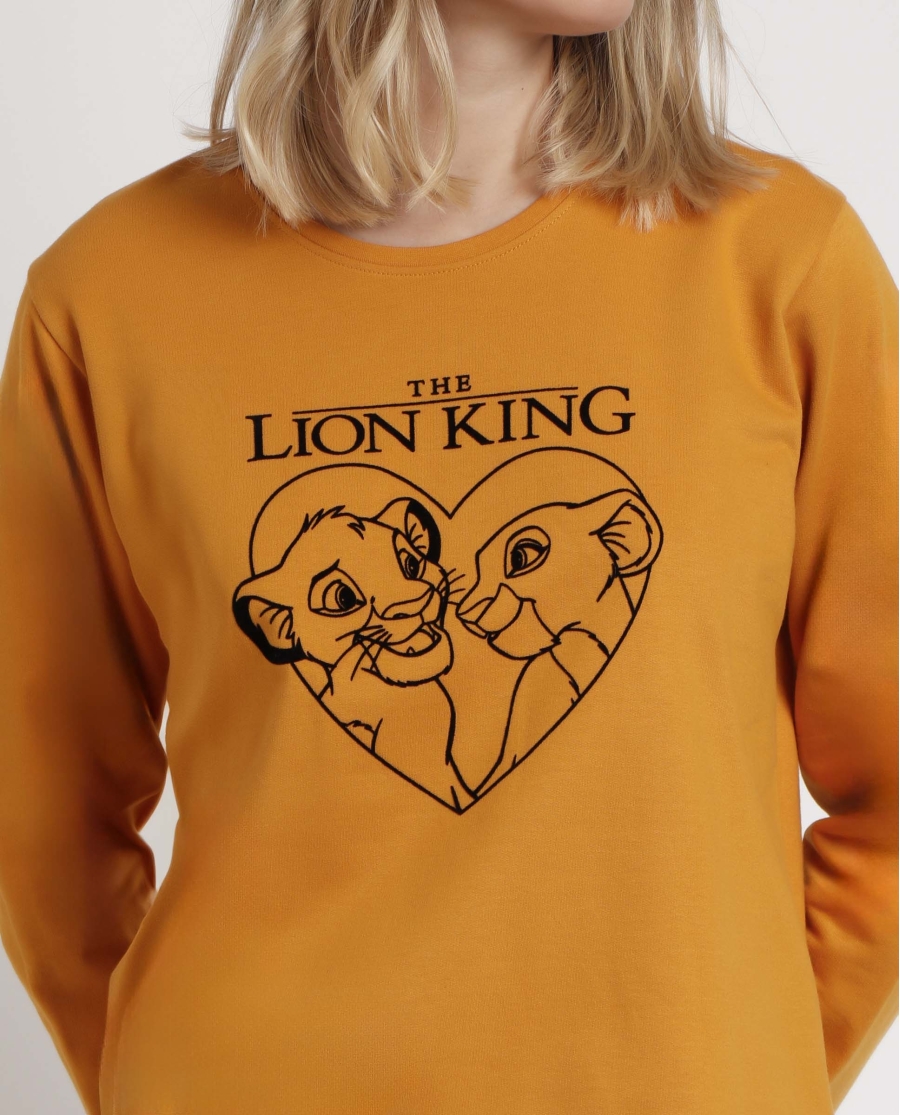 DISNEY Pijama Manga Larga Felpa Lion King para Mujer AMARILLO DISNEY Pijama Manga Larga Felpa Lion King para Mujer AMARILLO