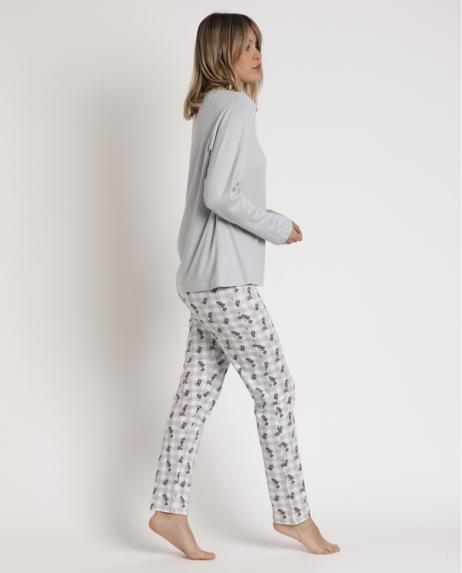 DISNEY Pijama Manga Larga Daisy You are so Beautiful para Mujer AZUL