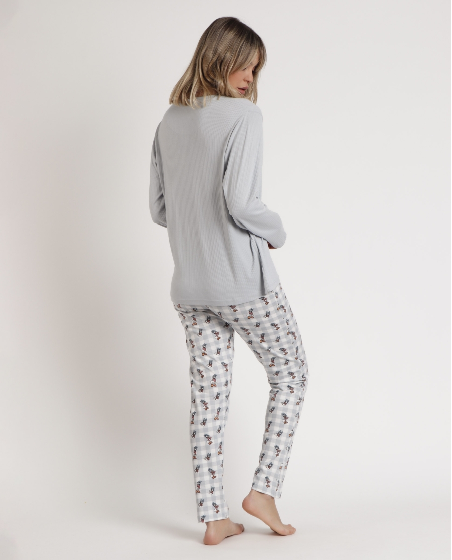 DISNEY Pijama Manga Larga Daisy You are so Beautiful para Mujer AZUL