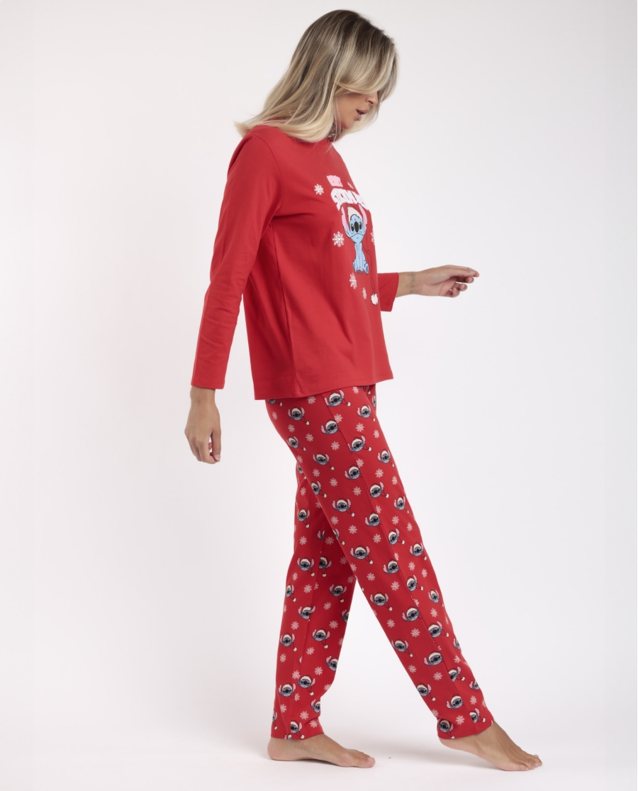 DISNEY Pijama Manga Larga Stitchmas para Mujer ROJO DISNEY Pijama Manga Larga Stitchmas para Mujer ROJO