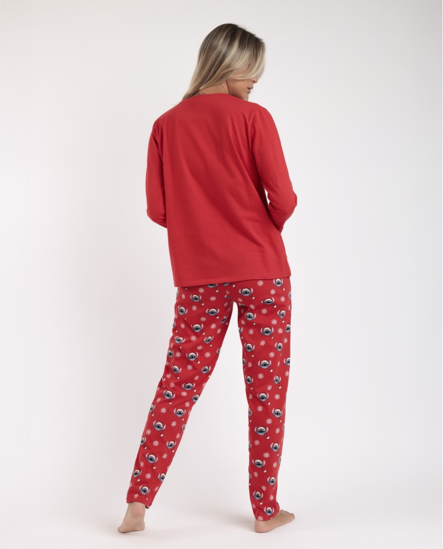 DISNEY Pijama Manga Larga Stitchmas para Mujer ROJO DISNEY Pijama Manga Larga Stitchmas para Mujer ROJO