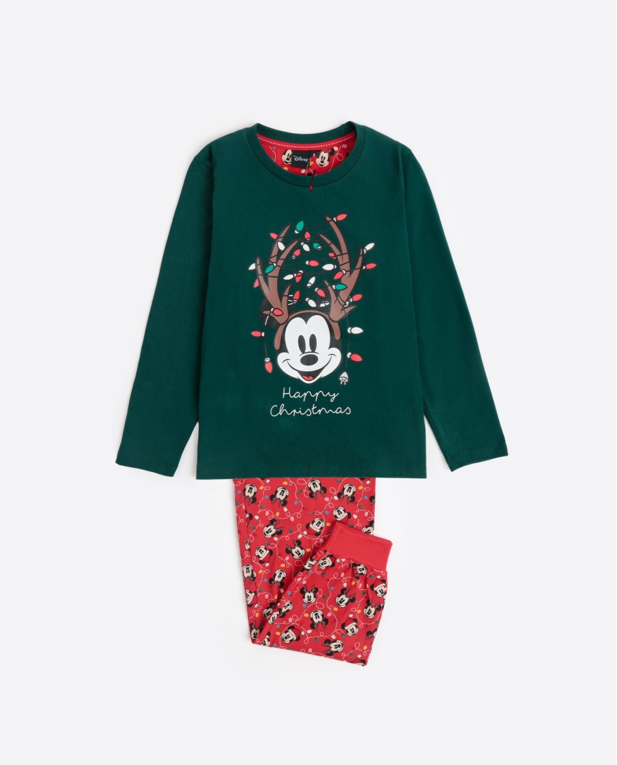 DISNEY Pijama Manga Larga Mickey Xmas para Niño VERDE DISNEY Pijama Manga Larga Mickey Xmas para Niño VERDE
