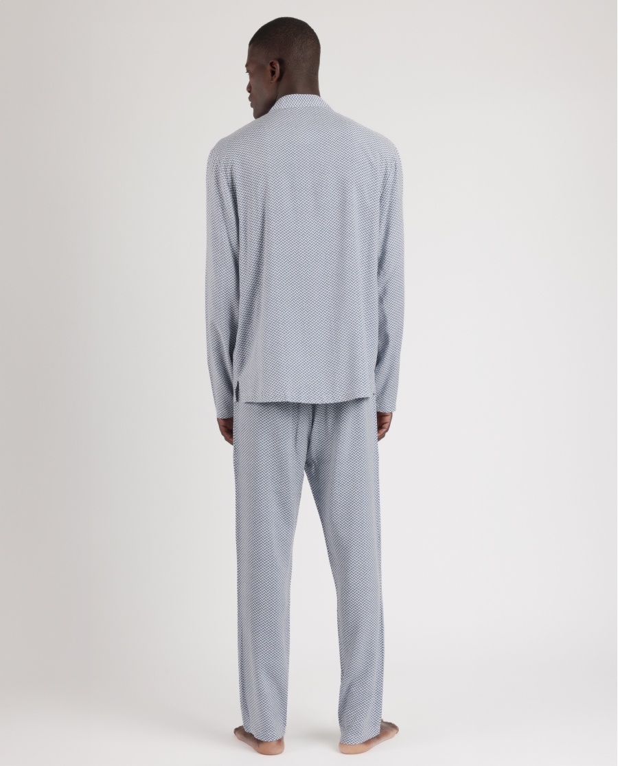 ADMAS CLASSIC Pijama Abierto Manga Larga Classic Spiga para Hombre AZUL