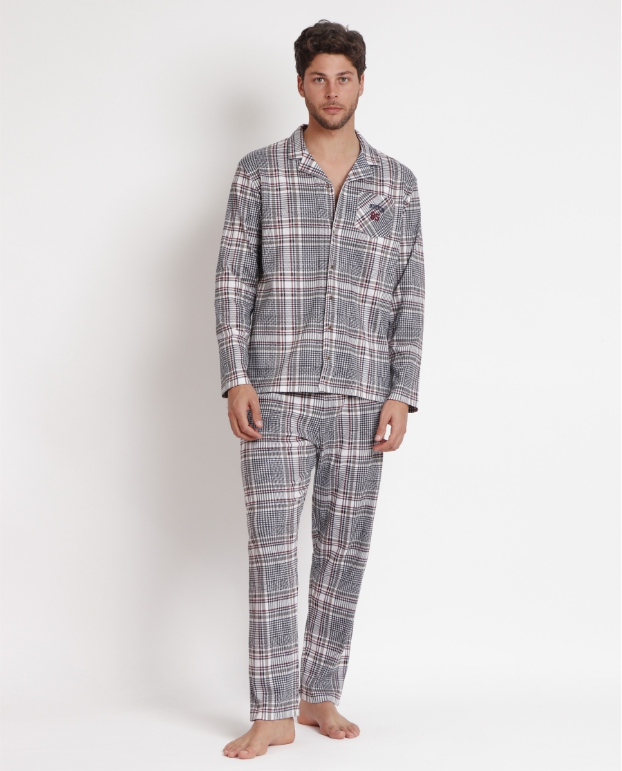 ADMAS Pijama Abierto Manga Larga Boston para Hombre BEIGE ADMAS Pijama Abierto Manga Larga Boston para Hombre BEIGE