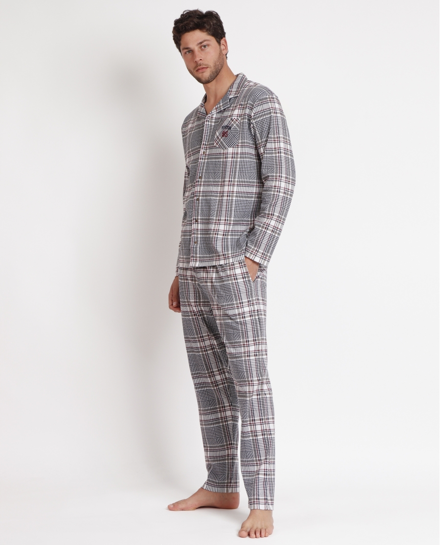 ADMAS Pijama Abierto Manga Larga Boston para Hombre BEIGE ADMAS Pijama Abierto Manga Larga Boston para Hombre BEIGE