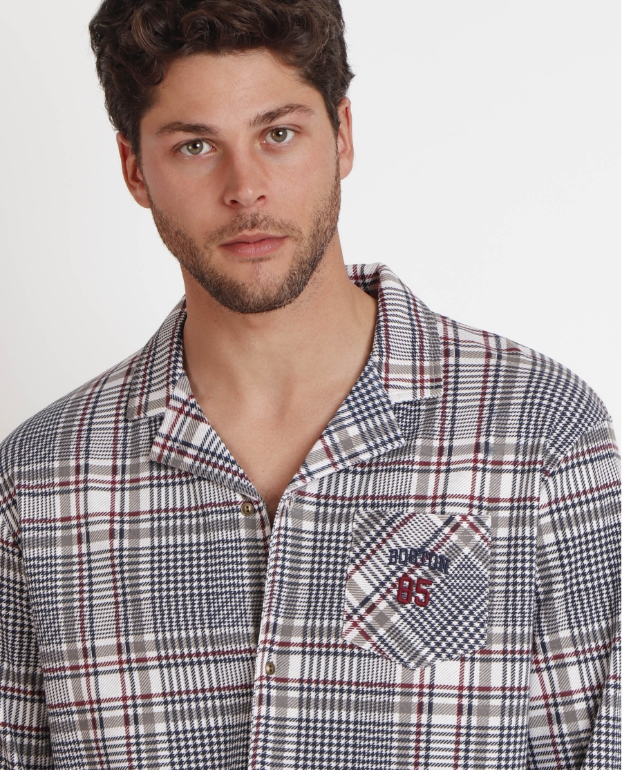 ADMAS Pijama Abierto Manga Larga Boston para Hombre BEIGE ADMAS Pijama Abierto Manga Larga Boston para Hombre BEIGE