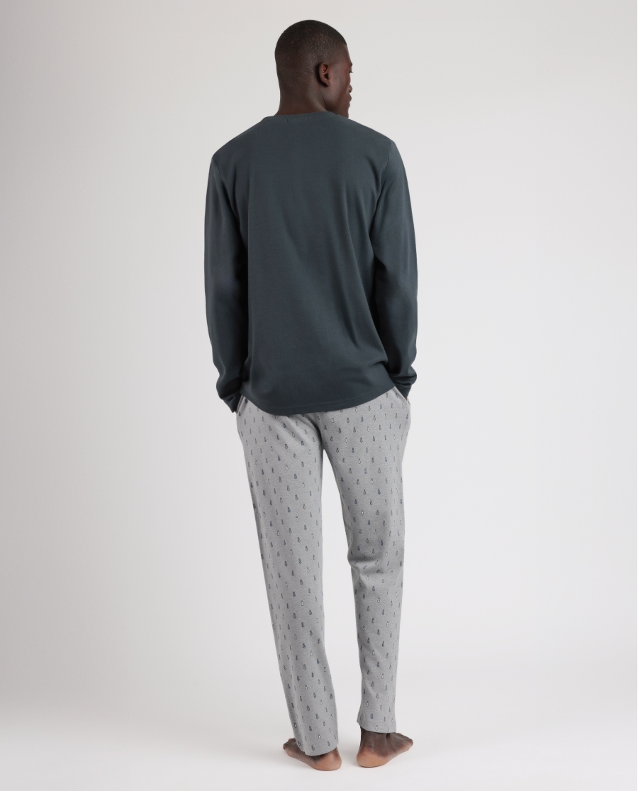 ADMAS Pijama Manga Larga How To Tie a Tie A para Hombre MARENGO