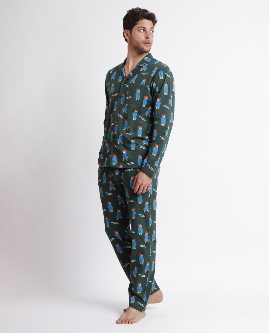 PADDINGTON Pijama Abierto Manga Larga Marmalade para Hombre VERDE PADDINGTON Pijama Abierto Manga Larga Marmalade para Hombre VERDE