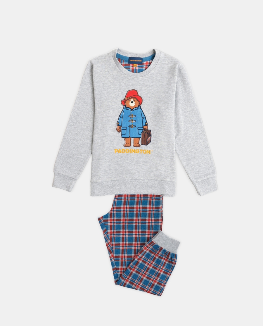 PADDINGTON Pijama Manga Larga Checks para Niño GRIS JASPE PADDINGTON Pijama Manga Larga Checks para Niño GRIS JASPE