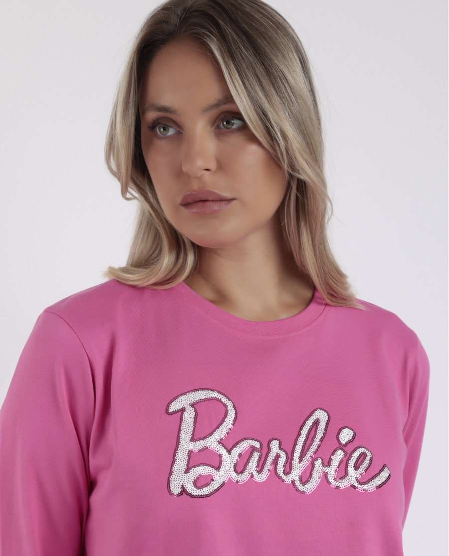 BARBIE Pijama Manga Larga Vichy Mood Barbie para Mujer ROSA