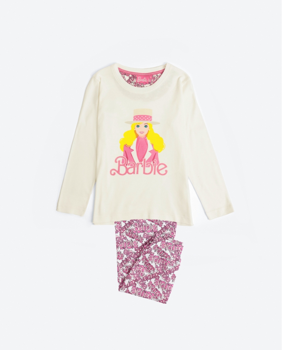 BARBIE Pijama Manga Larga Chic para Niña CRUDO BARBIE Pijama Manga Larga Chic para Niña CRUDO