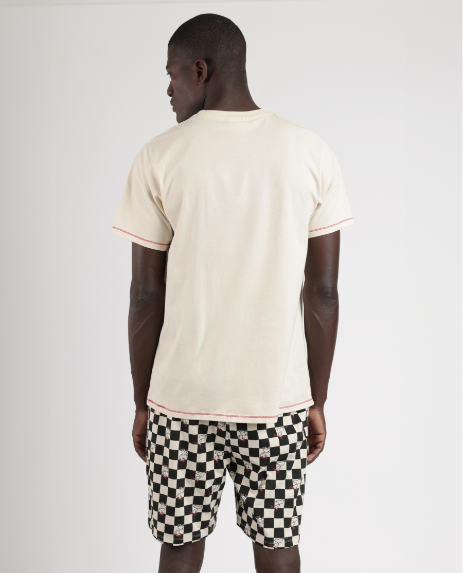 PEANUTS Pijama Manga Corta Skate Is Not A Crime para Hombre CRUDO PEANUTS Pijama Manga Corta Skate Is Not A Crime para Hombre CRUDO