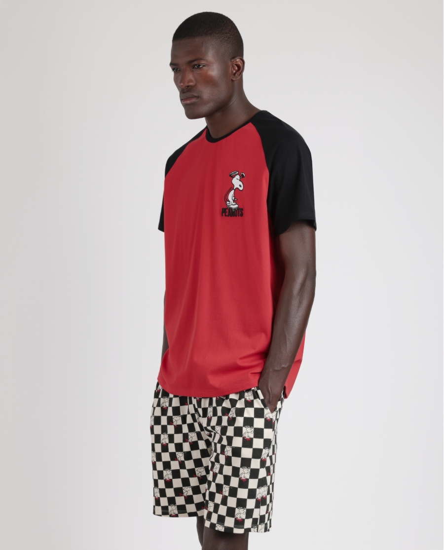 PEANUTS Pijama Manga Corta Skate Is Not A Crime para Hombre ROJO PEANUTS Pijama Manga Corta Skate Is Not A Crime para Hombre ROJO
