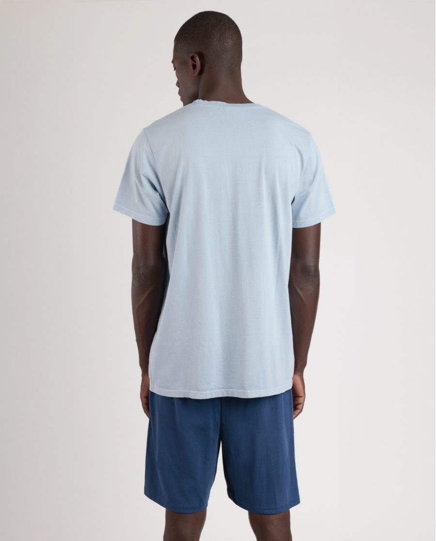 PEANUTS Pijama Manga Corta Party Friends para Hombre AZUL