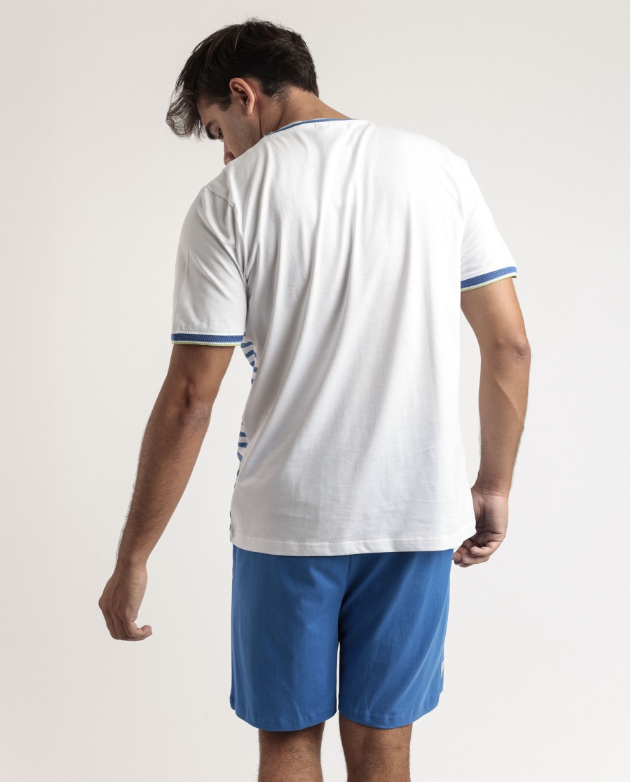 PEANUTS Pijama Manga Corta Tennis Club para Hombre AZUL PEANUTS Pijama Manga Corta Tennis Club para Hombre AZUL
