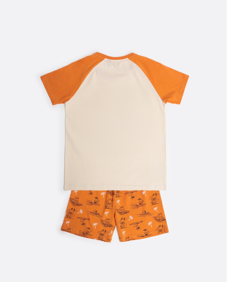 PEANUTS Pijama Manga Corta Summer Beagle para Niño NARANJA PEANUTS Pijama Manga Corta Summer Beagle para Niño NARANJA