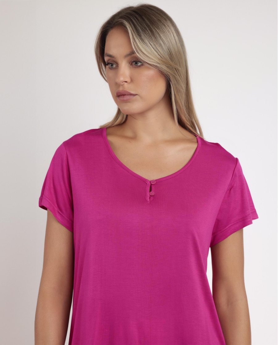 ADMAS GARDEN Pijama Manga Corta Bright Flowers para Mujer FUCSIA