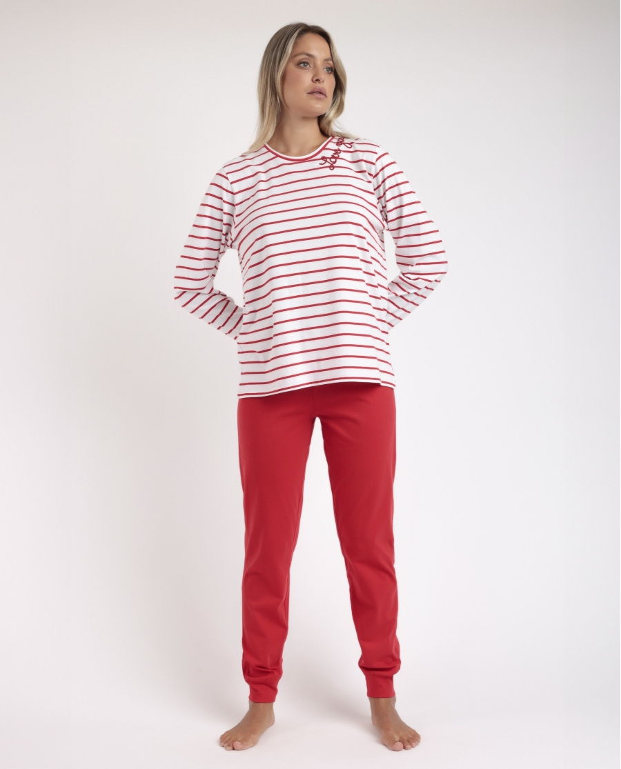 ADMAS Pijama Manga Larga Sailor Club para Mujer ROJO ADMAS Pijama Manga Larga Sailor Club para Mujer ROJO