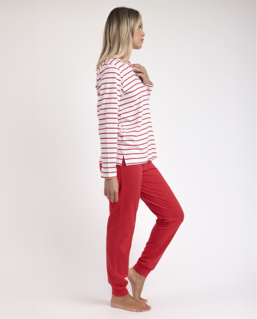ADMAS Pijama Manga Larga Sailor Club para Mujer ROJO ADMAS Pijama Manga Larga Sailor Club para Mujer ROJO