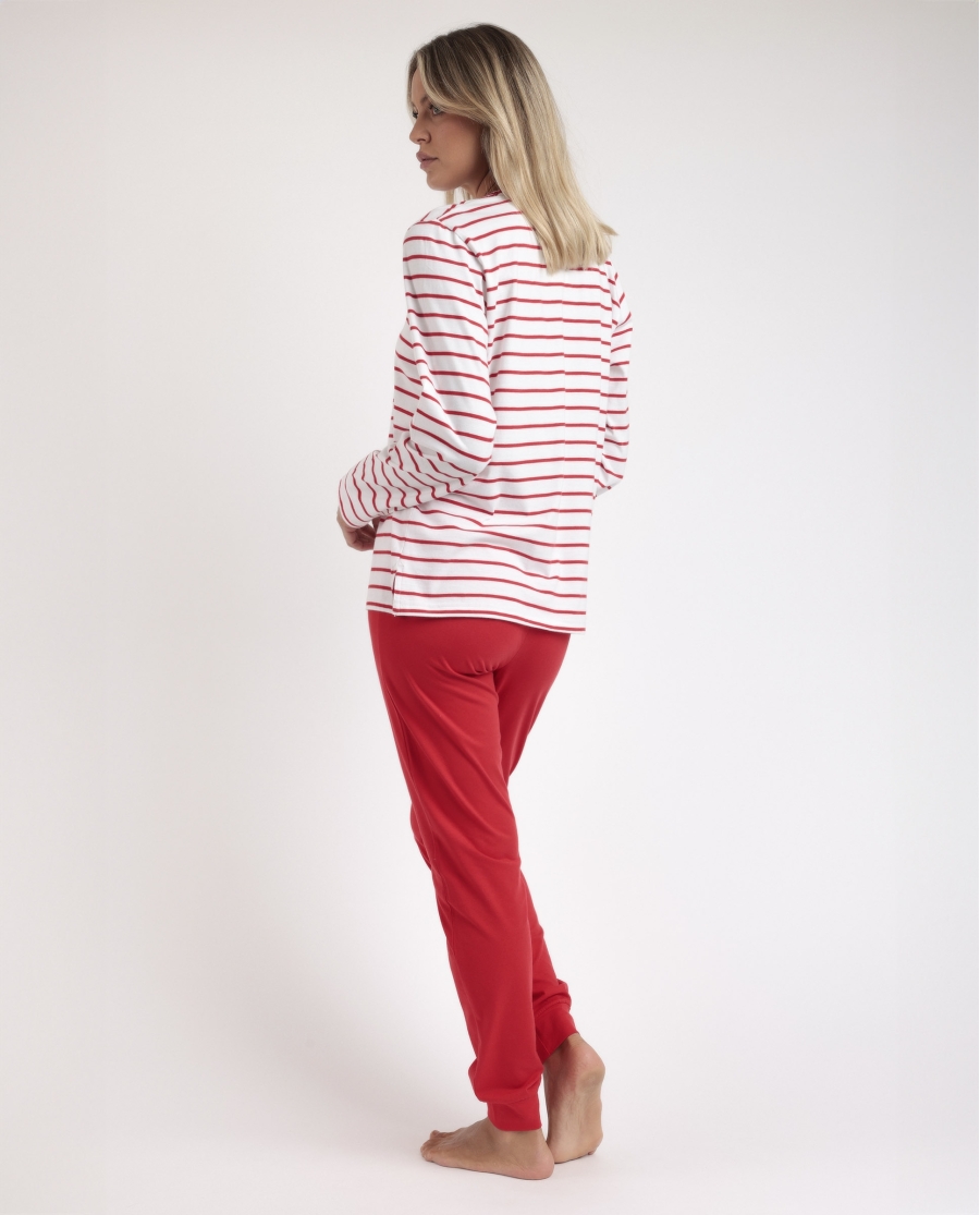 ADMAS Pijama Manga Larga Sailor Club para Mujer ROJO ADMAS Pijama Manga Larga Sailor Club para Mujer ROJO