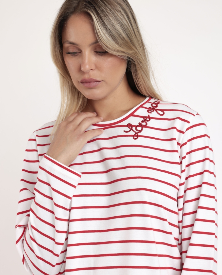 ADMAS Pijama Manga Larga Sailor Club para Mujer ROJO ADMAS Pijama Manga Larga Sailor Club para Mujer ROJO
