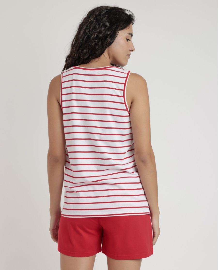 ADMAS Pijama Sin Mangas Sailor Club para Mujer ROJO ADMAS Pijama Sin Mangas Sailor Club para Mujer ROJO