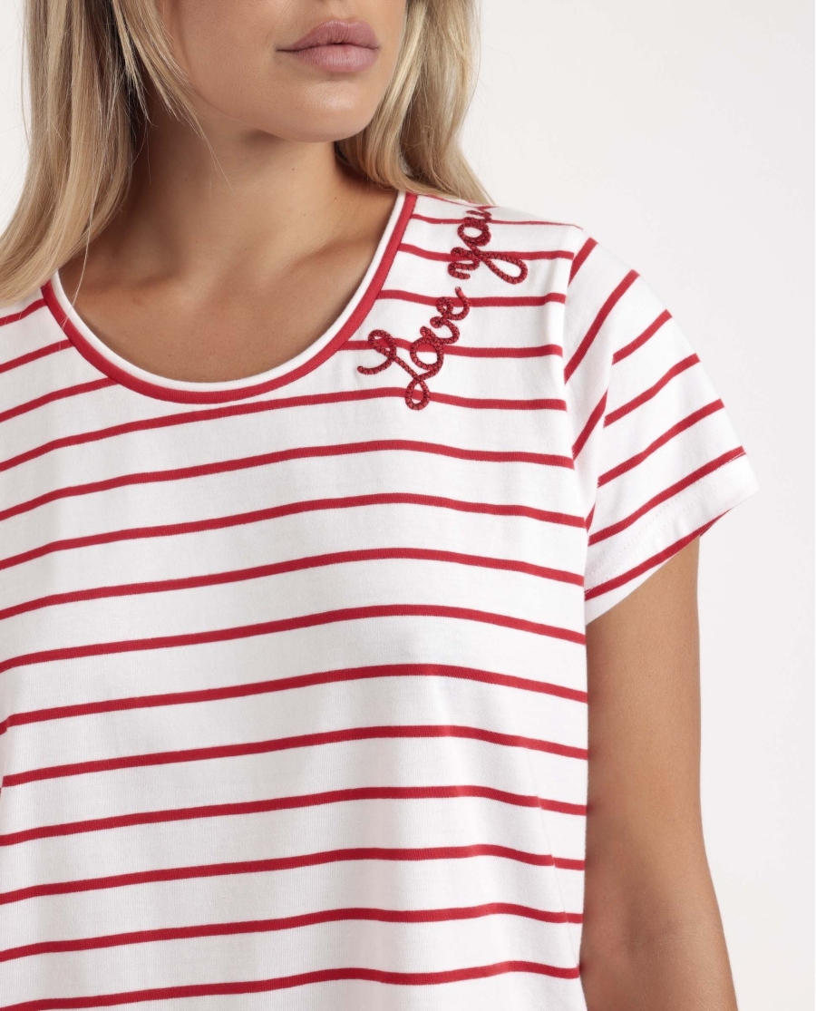 ADMAS Pijama Manga Corta Sailor Club para Mujer ROJO