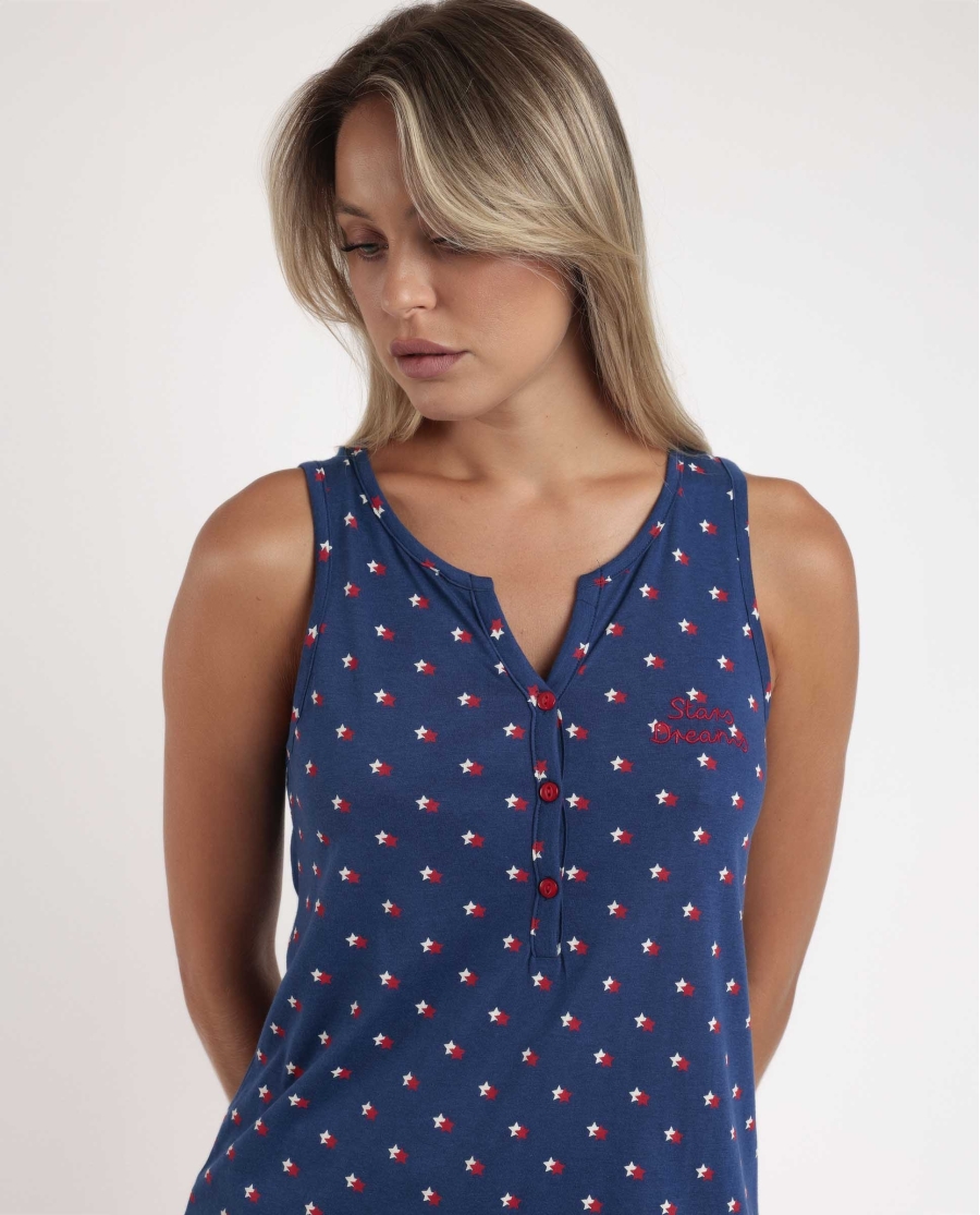 ADMAS Pijama Manga Corta Stares Dreams para Mujer MARINO ADMAS Pijama Manga Corta Stares Dreams para Mujer MARINO