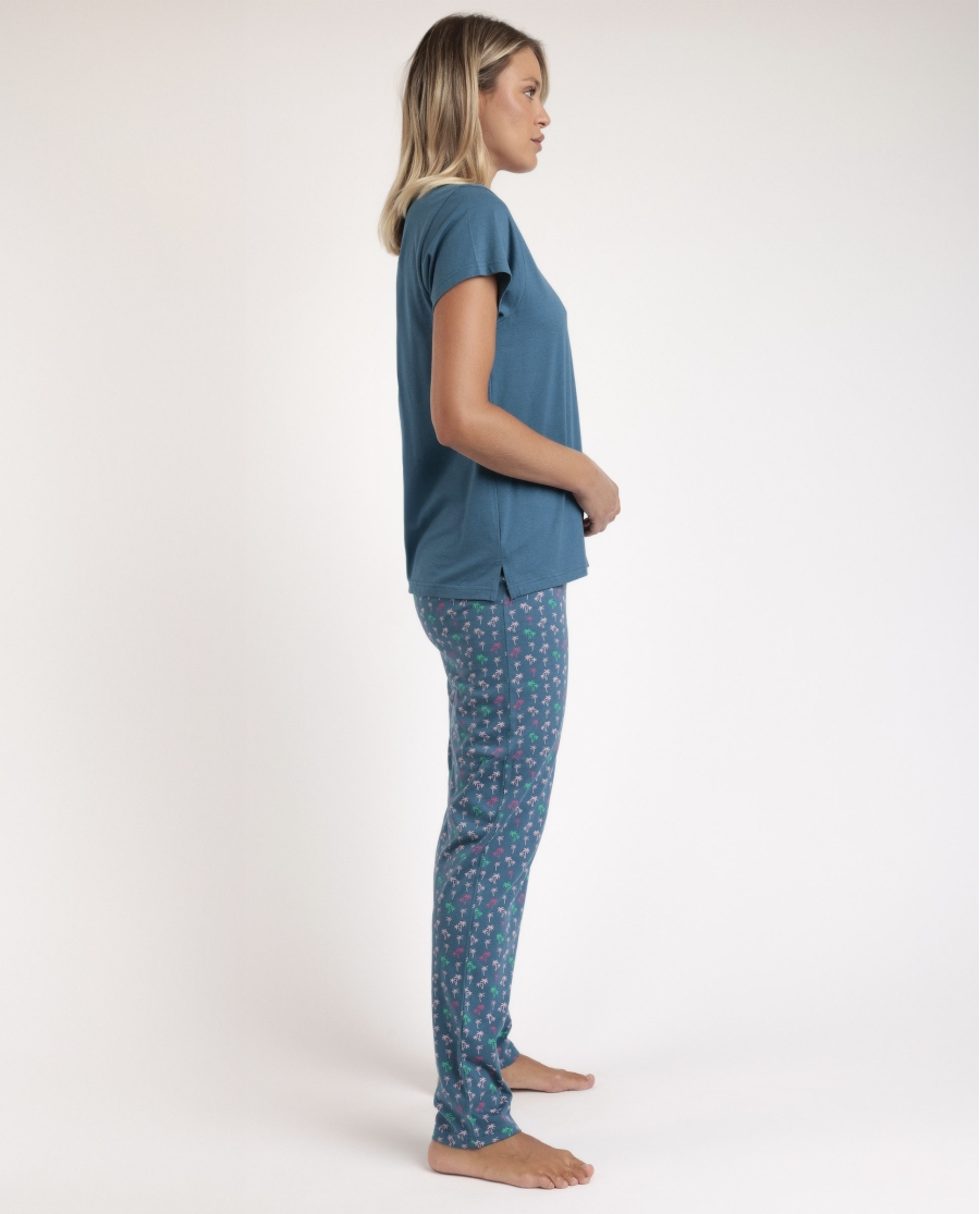 ADMAS Pijama Manga Corta Have A Good Day para Mujer AZUL ADMAS Pijama Manga Corta Have A Good Day para Mujer AZUL