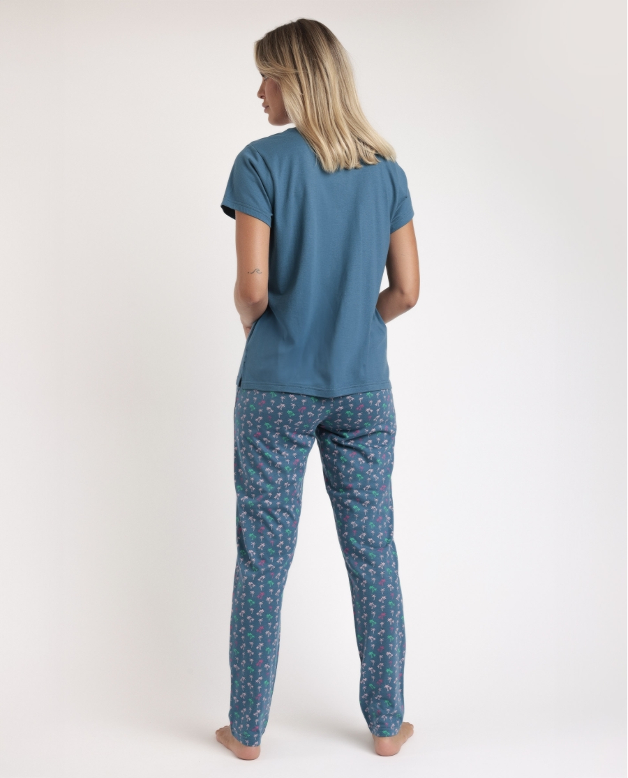 ADMAS Pijama Manga Corta Have A Good Day para Mujer AZUL ADMAS Pijama Manga Corta Have A Good Day para Mujer AZUL