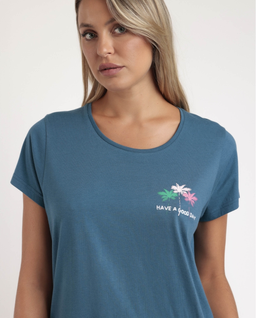 ADMAS Pijama Manga Corta Have A Good Day para Mujer AZUL ADMAS Pijama Manga Corta Have A Good Day para Mujer AZUL
