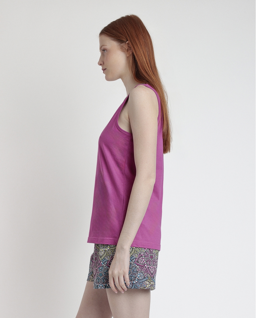 ADMAS Pijama Sin Mangas Mandala Flower para Mujer MORADO ADMAS Pijama Sin Mangas Mandala Flower para Mujer MORADO