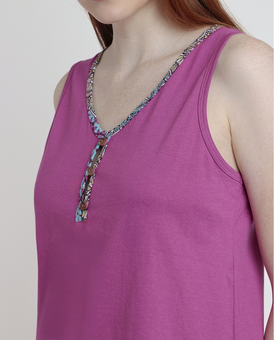 ADMAS Pijama Sin Mangas Mandala Flower para Mujer MORADO ADMAS Pijama Sin Mangas Mandala Flower para Mujer MORADO