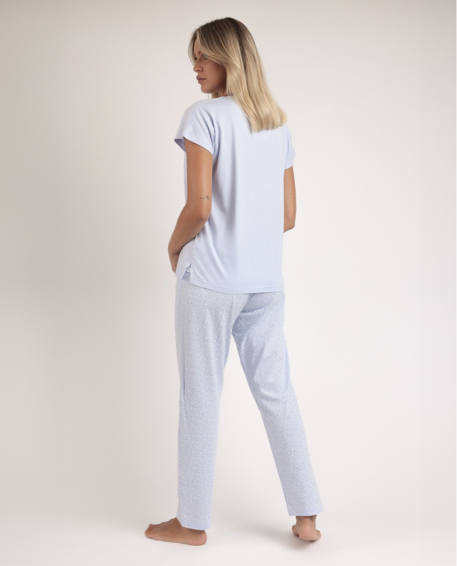 ADMAS CLASSIC Pijama Manga Caída Classic Blue Flowers para Mujer AZUL ADMAS CLASSIC Pijama Manga Caída Classic Blue Flowers para Mujer AZUL