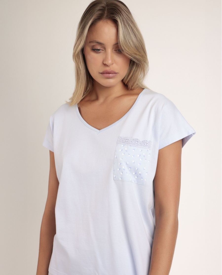 ADMAS CLASSIC Pijama Manga Caída Classic Blue Flowers para Mujer AZUL ADMAS CLASSIC Pijama Manga Caída Classic Blue Flowers para Mujer AZUL