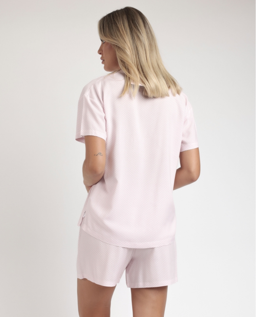 ADMAS CLASSIC Pijama Abierto Manga Corta Classic Spiga para Mujer ROSA