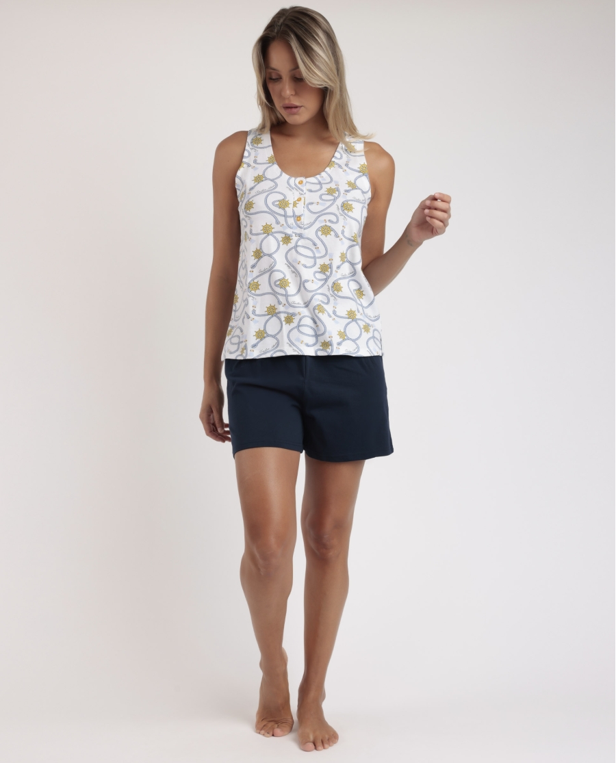 ADMAS Pijama Sin Mangas Sailor Admas para Mujer AZUL