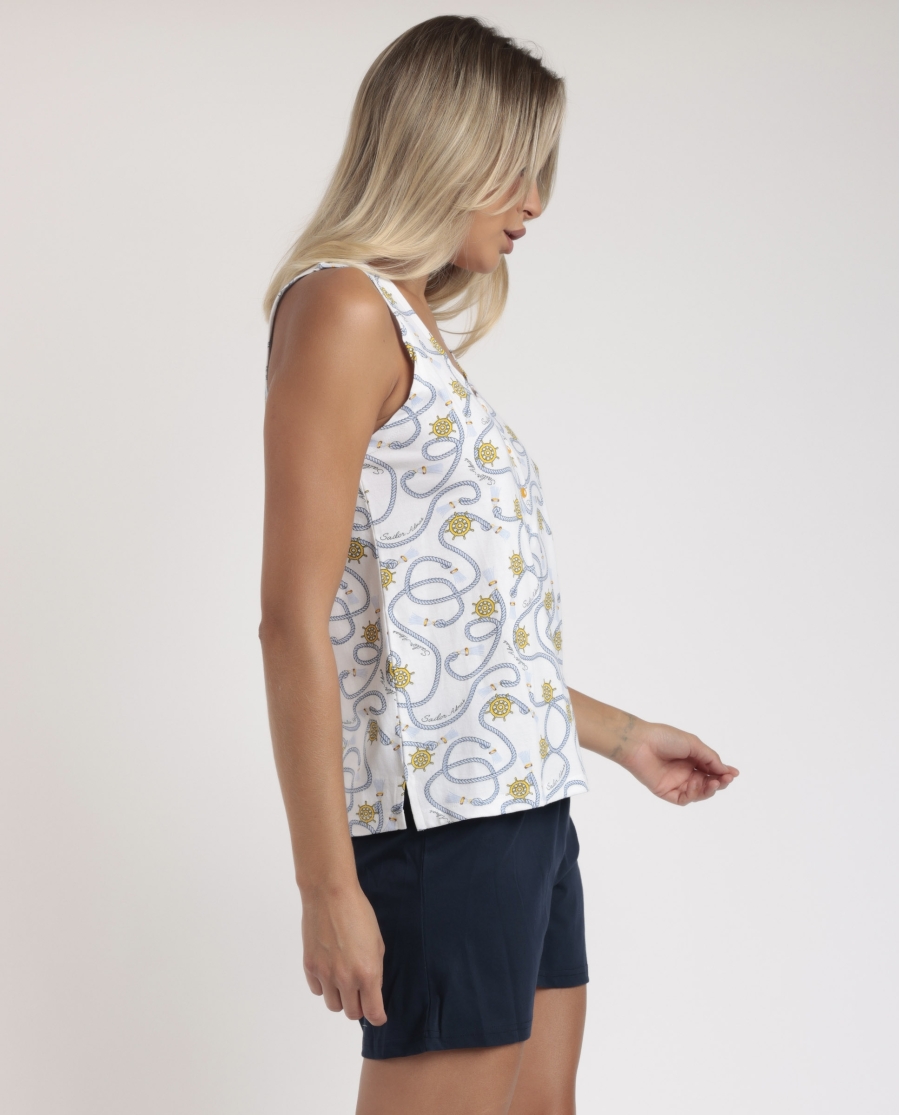ADMAS Pijama Sin Mangas Sailor Admas para Mujer AZUL