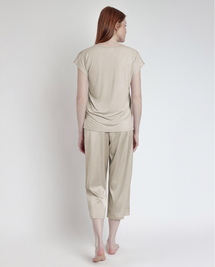 ADMAS CLASSIC Pijama Manga Caída Satin And Guipur para Mujer CAVA ADMAS CLASSIC Pijama Manga Caída Satin And Guipur para Mujer CAVA