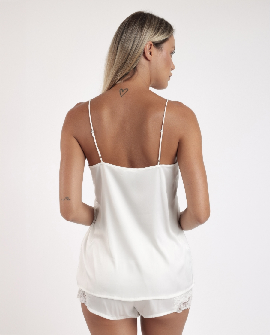 ADMAS CLASSIC Pijama Tirantes Satin And Guipur para Mujer BLANCO ADMAS CLASSIC Pijama Tirantes Satin And Guipur para Mujer BLANCO
