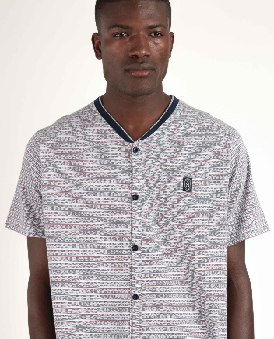 ADMAS CLASSIC Pijama Abierto Manga Corta Espiga para Hombre AZUL ADMAS CLASSIC Pijama Abierto Manga Corta Espiga para Hombre AZUL