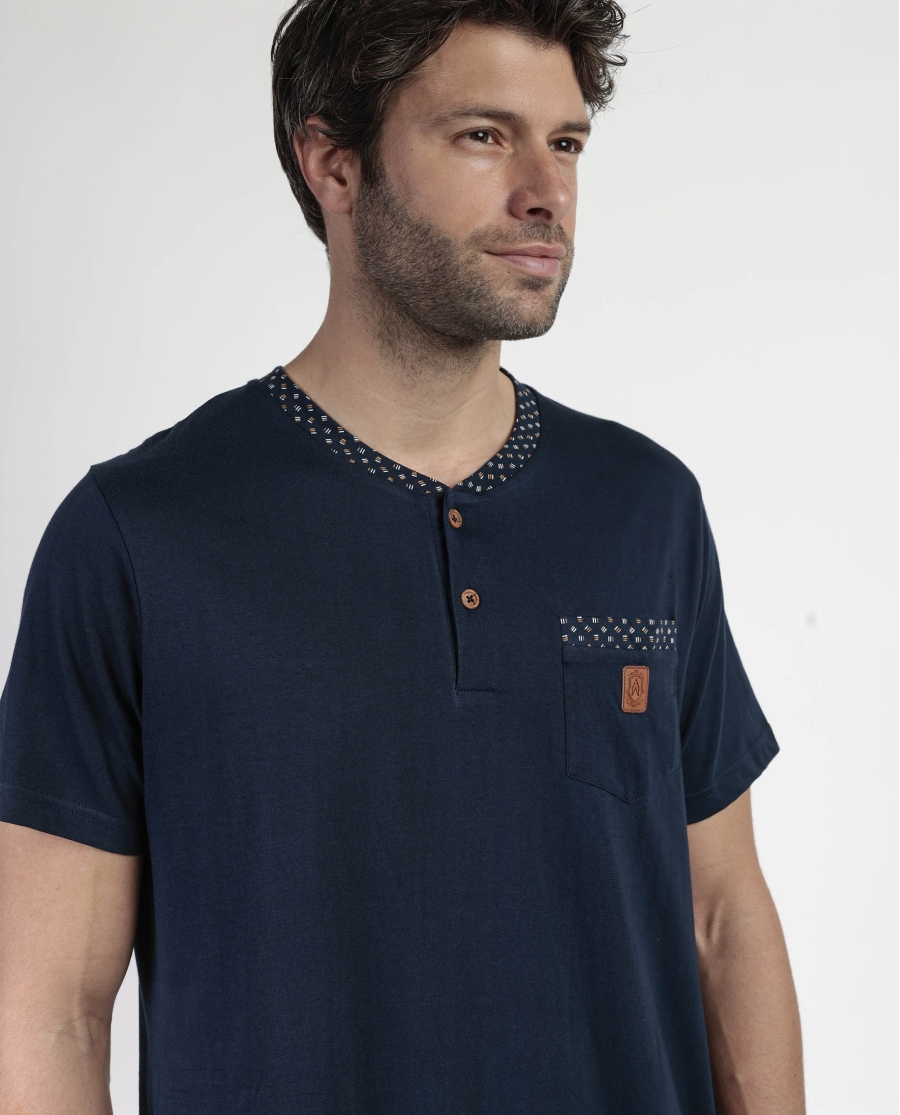 ADMAS CLASSIC Pijama Manga Corta Leather para Hombre MARINO ADMAS CLASSIC Pijama Manga Corta Leather para Hombre MARINO