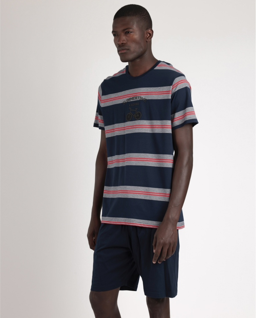 ADMAS Pijama Manga Corta Summertime para Hombre AZUL ADMAS Pijama Manga Corta Summertime para Hombre AZUL