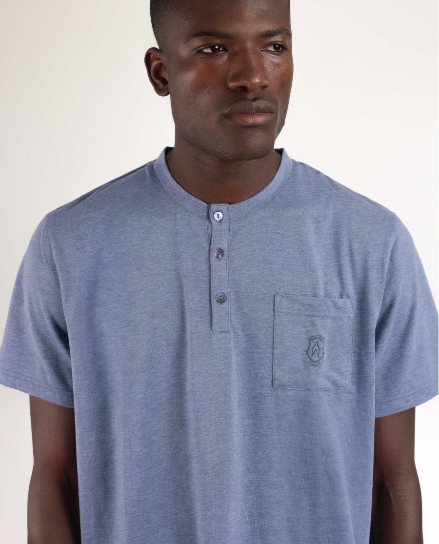 ADMAS CLASSIC Pijama Manga Corta Classic Spiga para Hombre AZUL