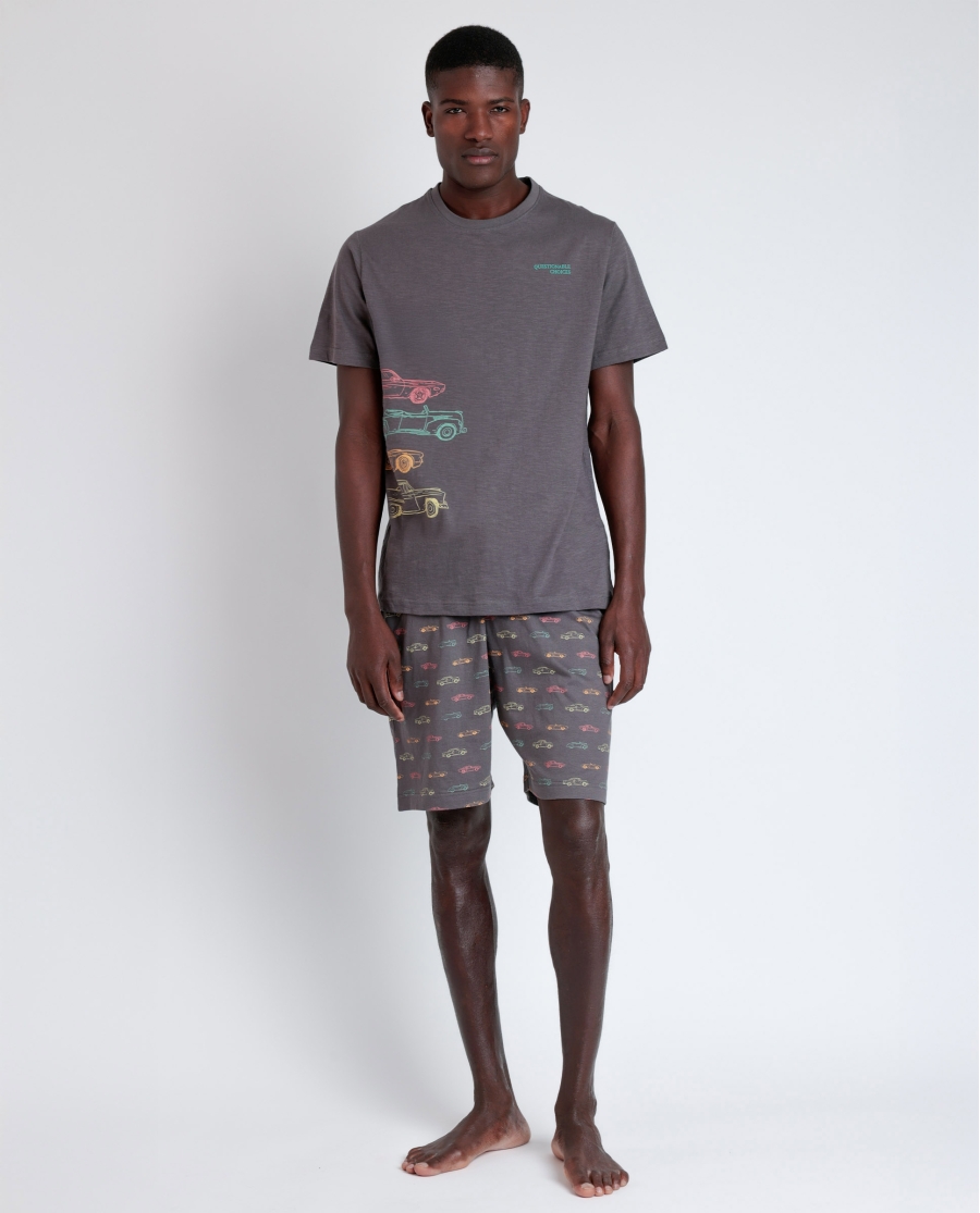 ADMAS Pijama Manga Corta Generals para Hombre GRIS