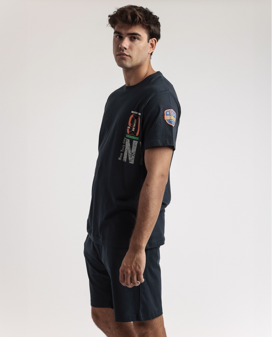 ADMAS Pijama Manga Corta Generals para Hombre MARINO