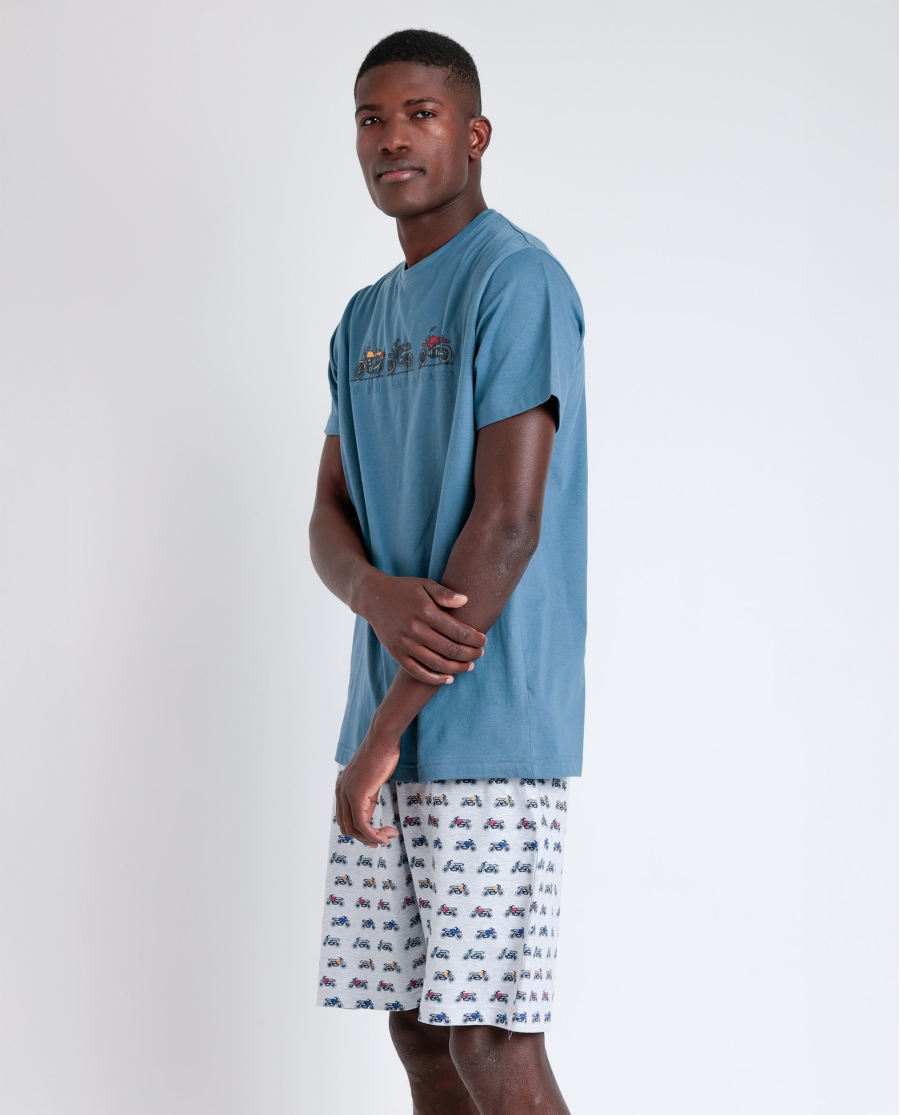 DIVER Pijama Manga Corta Race para Hombre AZUL DIVER Pijama Manga Corta Race para Hombre AZUL